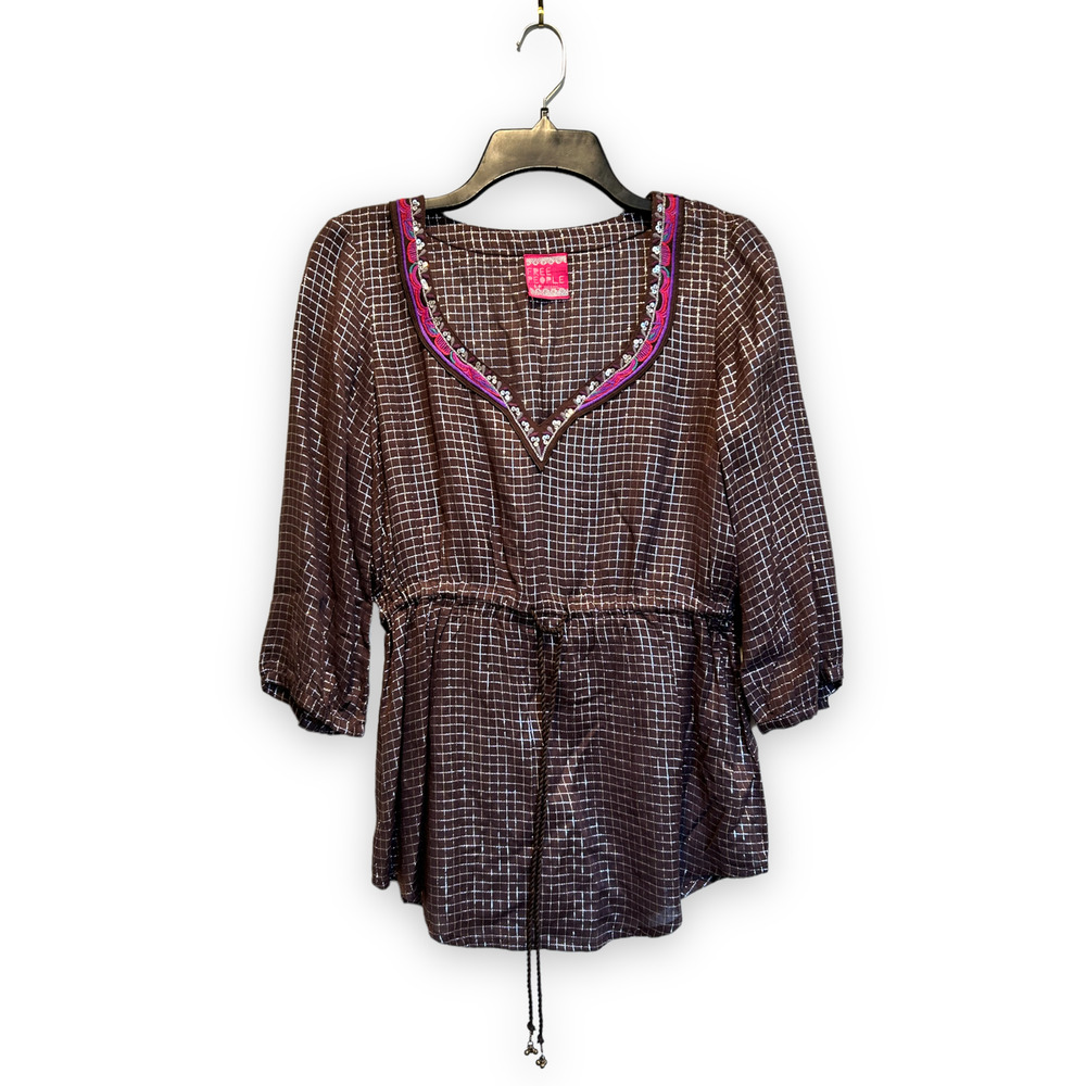 Free People Boho Peasant Blouse Size Small
